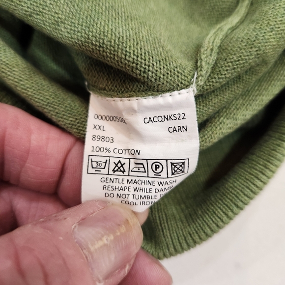 Magee 1866 Sweater Mens XXL "Fits Large" Green 1/4 Zip Long Sleeve 100% Cotton - Picture 9 of 13